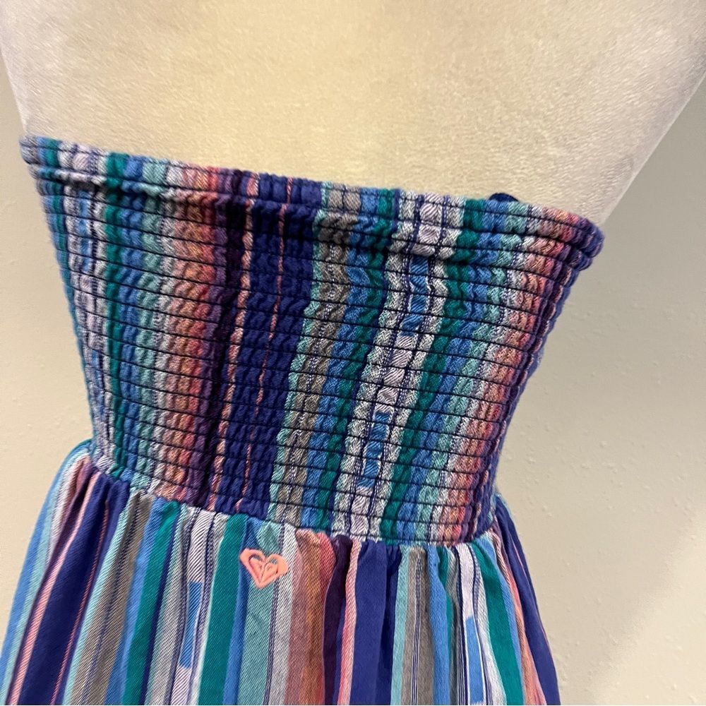 Roxy Striped Multicolor Strapless Mini Dress Size… - image 5